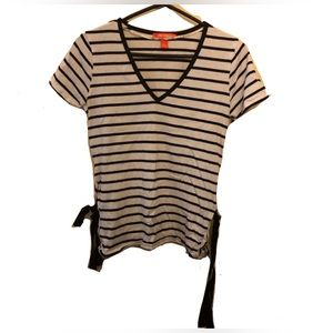 Joe Fresh Womens Black/White Striped Shirt size S